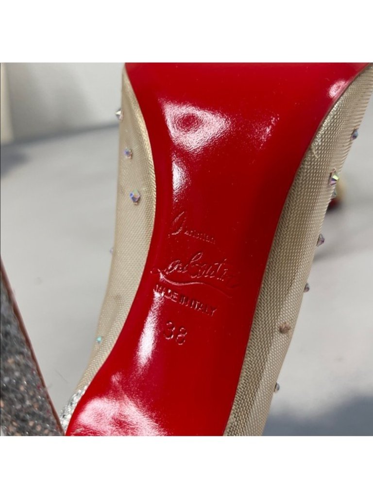 Christian Louboutin Crystal Follies Strass 100 Mm Pumps Mesh Mesh Silk Heels — image 6 of 8